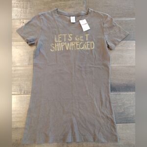 HOLLISTER NWT vintage Y2K Brown Let's Get Shipwrecked Bettys slim T-Shirt - M